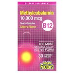 Natural Factors Methylcobalamin 10,000 mcg B12 30 Sublingual Tablets