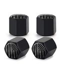 4 Pack Tire Valve Stem Caps Cover Car Accessories,Cool USA Flag Airtight Dust Proof Covers for Cars, Trucks, SUVs,Bikes, Motorcycles, Bicycles(Black American Flag