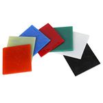 fused glass supplies, Colorful Glass Decorative Glass Sheet 7 Colors Square Glass Sheet Decorative Fusing Glass for Jewelry Making Accessories