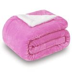 SOCHOW Sherpa Fleece Throw Blanket, Double-Sided Super Soft Luxurious Plush Blanket 127cm×150cm, Pink