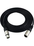 GLS Audio 12feet Mic Cable Patch Cords - XLR Male to XLR Female Black Cables - 12 feet Balanced Mike Snake Cord - SINGLE