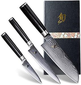 Kai Shun Classic 3 Piece Santoku Kitchen Knife Set, Stainless Steel, DMS310