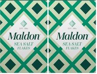 Maldon - Sea Salt Flakes, Unique Pyramid Shaped Salt Flakes, Perfect for a Wide Range of Dishes, Hand-Harvested for Four Generations, 250g Box (Pack of 2)