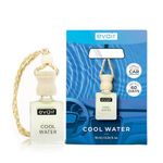 Evair Cool Water Car Air Freshener, Car Aroma with Essential Oils, Hanging Perfume for Car in Glass Bottle with Wooden Diffuser Lid (10ml, Pack -1)