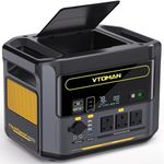 VTOMAN FlashSpeed 1500 Portable Power Station - 1548Wh/1500W(Peak 3000W) LiFePO4 Battery Powered Solar Generator, PD 100W USB Port, 12 Output Ports for Camping, Home Backup, Recharge 0-100% within 1H