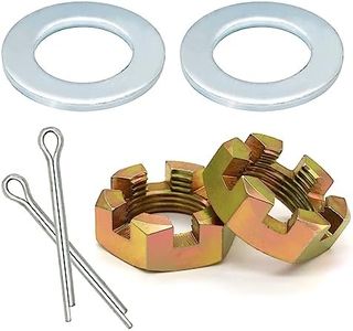 2 Sets Trailer Nut Kit Combination for 1" Shaft Spindle Includes 1" Shaft Spindle Nuts 1" Trailer Spindle Washers & 2.2" Long Cotter Pins High Strength Trailer Axle Bearing Kit