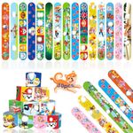 Acuiwer Slap Bracelet 30 PCS Cartoon Slap Wrist Bands Bulk for Kids Party Bag Fillers Dog Party Supplies Flavors Gift for Girls Boys Birthday Christmas