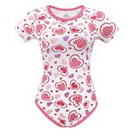 Littleforbig Cotton Romper Onesie Pajamas Bodysuit - Lovely Hearts Onesie XL Pink