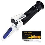 Tri-Scale Refractometer ATC Brix 0-10%/ Salinity 0-100PPT/ Specific Gravity 1.000-1.070, for Saltwater Brackish Marine Reef Tank Salt Sea Water Hydroponic Aquarium Control Monitoring