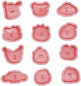 Hoshen 12 moldes de galletas de dibujos animados 3d tridimensional Anime Frosting Cookie Fondant plástico prensa casera molde para hornear