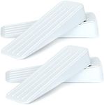 Mario10 Door Wedge Rubber Door Stops Indoor Outdoor Anti Skid Rubber Door Stoppers for Floor Multi-Surface Rubber Door Wedges Heavy Duty Door Holders to Stay Open - 4-Pack (Pack-4 (White))