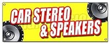 CAR Stereo & Speakers Banner Sign m