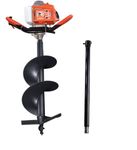 MECSTROKE Brand 68cc Heavy Duty Petrol Operated Earth Auger/Post Hole Digger/Hand Earth Auger with 12" (Inch)/300mm Diameter Bit/Driller with 70cm Extension Pipe (2 Man Operated)