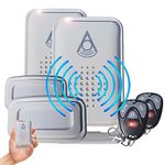 Wireless Shed alarm | Shed Garage Lockup Summer House Home Van | Twin Pack | Battery or mains | Remote control |Huge 280m range | Raises alert direct to owner