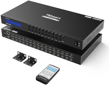 TESmart HDMI Matrix Switch 16 in 16 Out Vedio Switcher Splitter Support Rack Mount, Ultra HD 4K@30Hz, 1080P@60Hz, 3D, Deep Color, RS232 & LAN Port & IR Remote Control, HDCP 1.4
