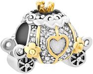 LSxAB Gold Tone Cinderella's Pumpkin Carriage Charm Compatible with Pandora Charms Bracelets