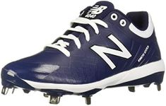 New Balance Men's 4040v5 Metal Baseball Cleat, Navy/White, 5 X-Wide
