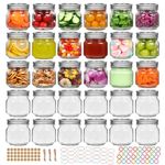 TOEKSIX Small Mason Jars 8 oz with Lids and Bands 30 Pack, 1/4 Quart/Half Pint Canning Jars, Mini Glass Jars for Jam Jelly Spice Honey Herbs, Wedding Shower Favors Food Storage Candle Jars