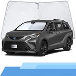 CLIM ART Windshield Sun Shade for Sienna 2021-2024 - Custom-Fit Foldable Car Sun Shade - Car Sunshade - Vehicle Sun Protector - Front Auto Windshield Cover, Car Windshield - WS8009