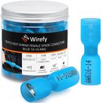 Wirefy Wire Spade Connectors - Female Wire Connectors Kit - Quick Disconnect Wire Connectors - Electrical Spade Terminals - Blue 16-14 Gauge - 150 PCS