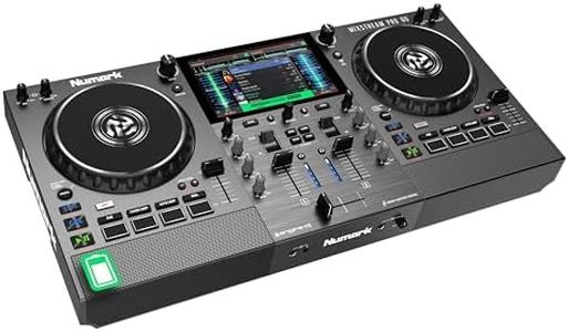 Numark Mixstream Pro Go Portable DJ Controller with Battery, Mixer with Stem Separation, Speakers, WiFi Streaming, Touchscreen, works with Serato DJ