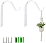 Iron Wall Hooks - 2 Pack White Metal Lantern Bracket Decorative Coat Hook for Hanging Lantern,Bird Feeders,Wind Chimes,Plant Planter,Coat, Indoor Outdoor Rustic Home Decor