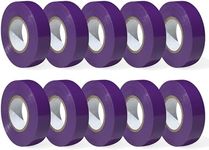 Electrical Tape 3/4" x 66 Feet PVC Electric UL Listed, Flame Retardant, Waterproof, Strong Adhesive PVC Insulation Electrical Tape - 10 Rolls per Pack (Purple)