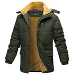 EKLENTSON Men's Fleece Jackets Outdoor Windproof Warm Winter Coat with Detachable Hood,Army Green,S