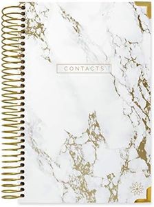 bloom daily planners New Address Book with Alphabetical Tabs - Hardcover Contact Book & Password Book Organizer for Addresses, Phone Numbers, Birthdays & Anniversaries (6” x 8.25”) - Marble