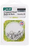 Alm Aluminium Cropped Head Nuts & Bolts (Pack 20) - GH003, Silver