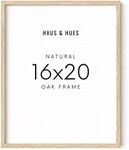 HAUS AND HUES 16"x20" Beige Natural Oak Wood Frames for Posters, 16x20 Frame Wood, 16x20 Poster Frames for Wall, 16x20 Frame Light Wood, Picture Frames 20x16 (Beige Oak)