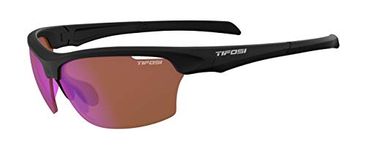 Intense Sport Sunglasses Men & Women - Ideal For Golf, Pickleball, Running & Tennis. Vented Lenses Prevent Fogging, Matte Black W/ Ac Red Lenses, S-L