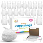 SOL 200pk Scented Nappy Bags with Tie Handles, Nappy Sacks Scented, Baby Nappy Bags Scented Nappy Bin Bags Sanitary Disposal Bags, Adult Nappy Bags, Disposable Nappy Bags Baby Nappy Bag + Stickers