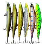 momolures - MAG DRIVE JERKING MINNOW 130mm 110mm 90mm 80mm Assort Set ORBIT-Style Fishing Lure Bait (130mm - 6pcs Color Assort)