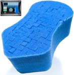 Sudz Budz® Premium Foam Grid Car Wash Sponge 1pc | Anti-Marring Sponge for Soap and Rinseless Washing | Cross-Cut, Easy Grip, Large Sponge. Durable, Soft, Scratch-Free Car Cleaning and Detailing