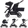 Momcozy ChangeGo Baby Stroller, Convertible Single-to-Double-to-Wagon Stroller with 23 Configurations, Bassinet, Seat Included, Large PU Wheels, All-Wheel Suspension ＆ Extendable UPF50+ Canopy