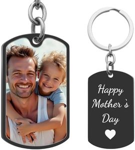 Queenberry Custom Keychain with Picture Personalized Color Photo Valentines Day Father's Day Gift for Dad Boyfriend