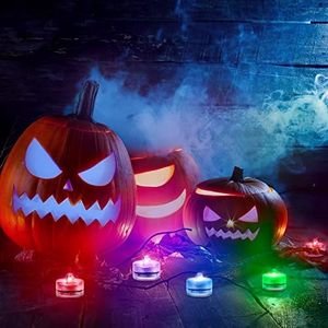 Howeifull Juego de 24 Luces de té LED Sumergible, RGB Redondo Velas LED, Impermeables Mini Velas decorativa sumergible a pilas para Jarrón/Piscina/Pecera/Bañera/San Valentín