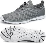 DOUSSPRT Men's Water Shoes Quick Drying Sports Aqua Shoes DarkGrey Size 12.5