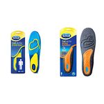 Scholl Men’s Gel Activ Everyday Insoles, UK Size 7 to 12 & Gel Active Work Insoles for Men