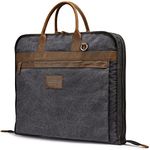 S-ZONE Garment Bag for Business Trip Travel Carry on Canvas Suit Cover for Men Women with Laptop Compartment