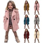 Toddler Kids Teddy Fleece Trench Coat for Girls Winter Coats Baby Warm Faux Fluffy Jacket Thicken Windproof Fleece Trench Overcoat for Child Snow Jacket Girls (Pink, 2-3 Years)