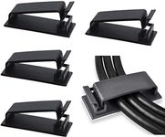 SOULWIT® 50-Pcs Self Adhesive Cable Management Clips, Cable Organisers Wire Clips Cord Holder for TV PC Laptop Ethernet Cable Desktop Home Office (Black)