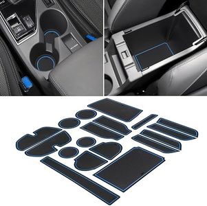 SENSHINE Cup Holder Insert for Subaru Crosstrek Accessories 2024 Impreza Accessories 2024 Center Console Liner Door Pocket Non-Slip Anti Dust Pad Premium Interior 18Pcs Set (Blue Trim), B71003