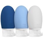 Opret 3 Pcs 60ml Silicone Travel Bottle Set, Leak Proof Refillable Squeezable Containers with Label 2oz for Shampoo, Conditioner and Toiletries, BPA Free and TSA