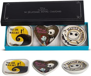 Disney Tim Burton's Nightmare Before Christmas Mini Trinket Tray Gift Set, 3 Piece Jewelry Dish Ring Holder