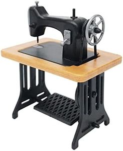ZOOMELLA Mini Dollhouse Furniture Sewing Machine Vintage Decoration for Kids Yellow