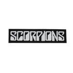 Pro Armour Scorpions White Text Embroidered Iron on Sew on Patch Badge for Clothes etc. 12x3cm