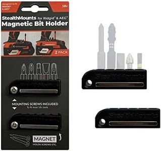 StealthMounts Magnetic Bit Holder for Ridgid | Drill Bit Organizer | Perfect Bit Holder for Ridgid Drills and Impacts (2 Pack) (Black)