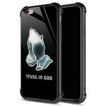 iPhone 6S Plus Case,Trust in God iPhone 6 Plus Cases for Girls Boys,9H Tempered Glass Graphic Design Shockproof Anti-Scratch Tempered Glass Case for Apple iPhone 6/6S Plus